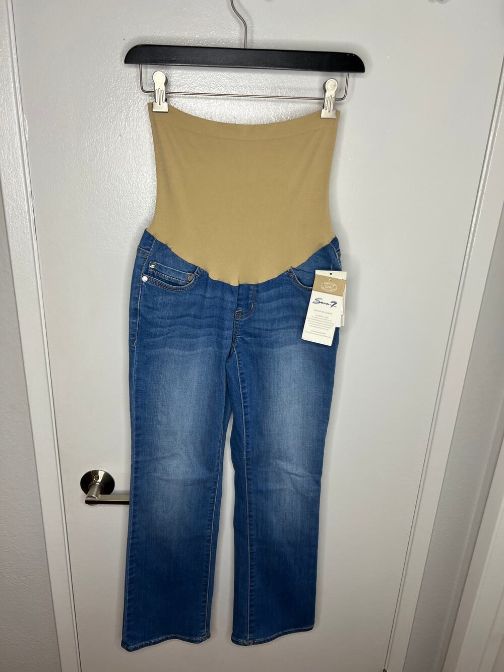 Seven7 Women's Mid Rise Ankle Boot Karma Wash Maternity Jeans NEW ~ Size 4